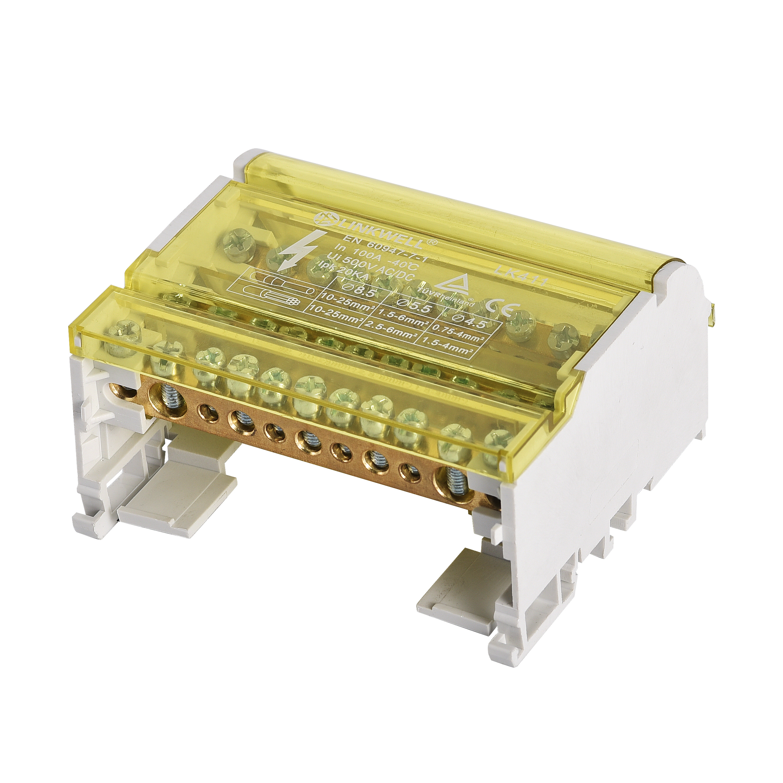 One-in-multiple-out UL94 cabinet terminal block junction box