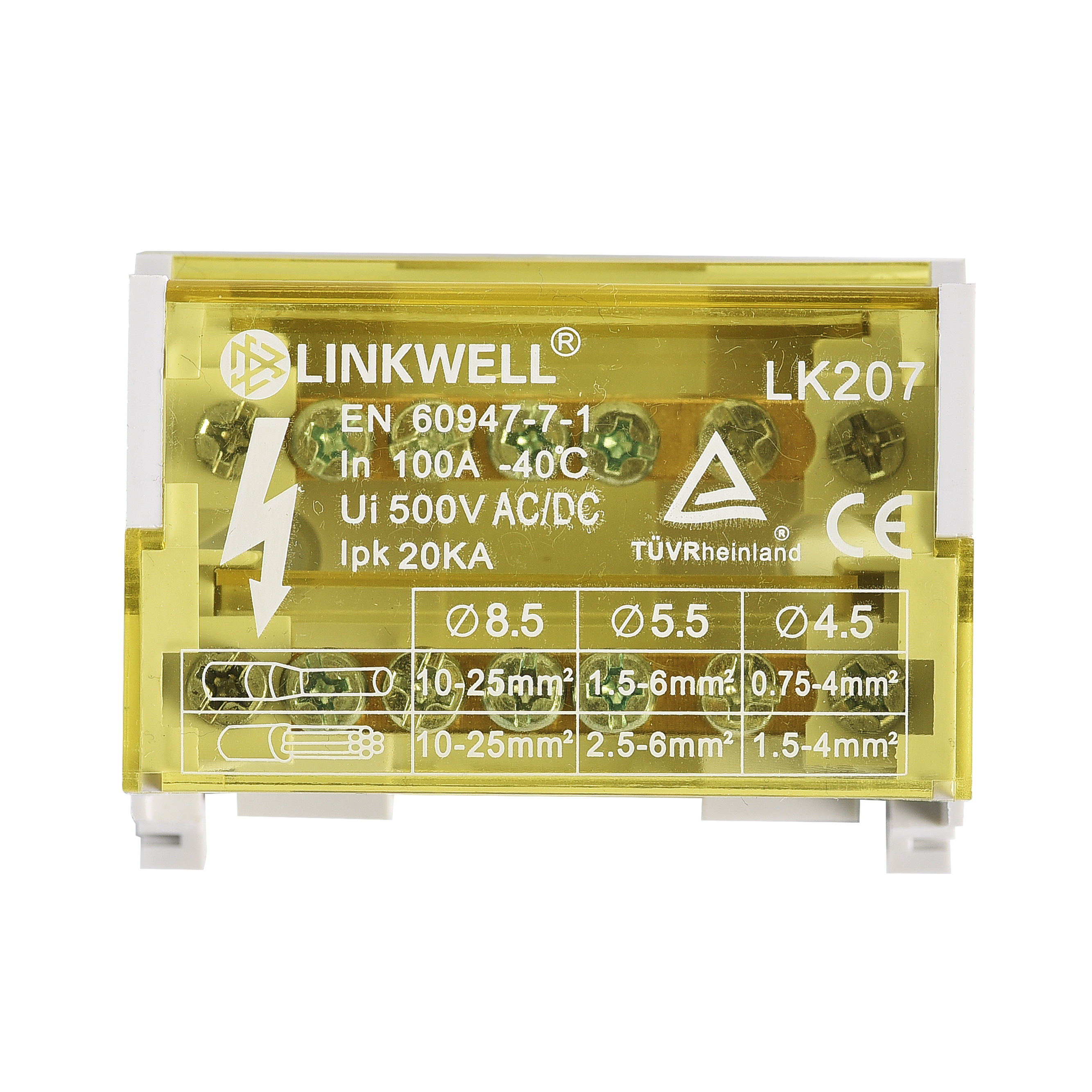 LK207 pure copper rail type junction box rail type cabinet terminal